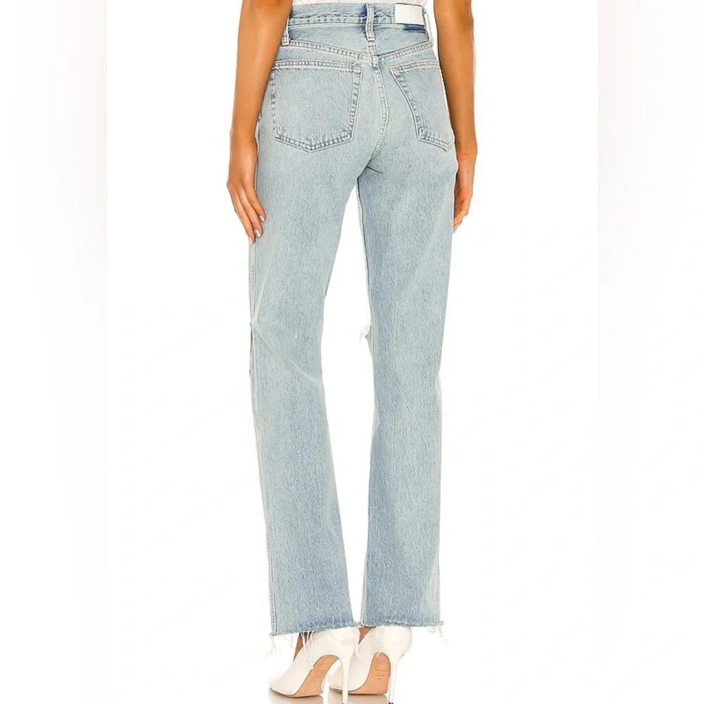 RE/DONE Originals 90s High Rise Loose in Breezy Indigo With Rips revolv - Picture 3 of 7